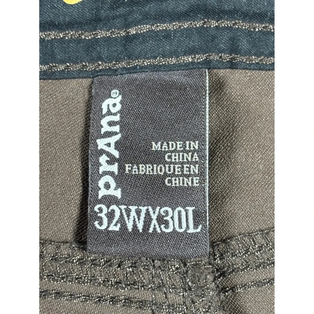 Prana Zion Brown Cargo Hiking Pants Mens 32x30 Straight Leg Snap‎ Hem Gorpcore